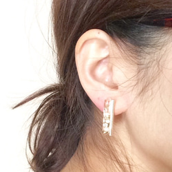 【受注生産】natural stone bar pierce 5枚目の画像