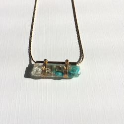 【受注生産】natural stone bar necklace turquoise 1枚目の画像