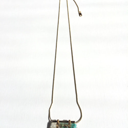 【受注生産】natural stone bar necklace turquoise 3枚目の画像