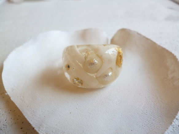 【受注生産】white coral ring 1枚目の画像