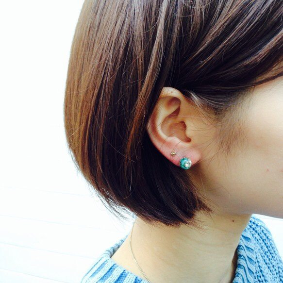 【受注生産】swarovski × pearl petit pierce 3枚目の画像