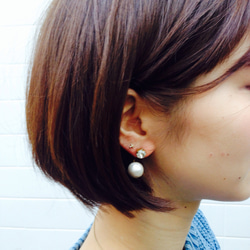 stone × cotton pearl pierce 3枚目の画像