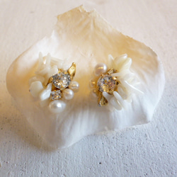 【受注生産】white shine washer  pierce&earring 1枚目の画像