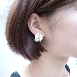 【受注生産】white shine washer  pierce&earring 3枚目の画像