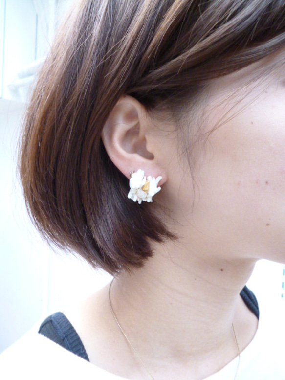 【受注生産】white shine washer  pierce&earring 3枚目の画像