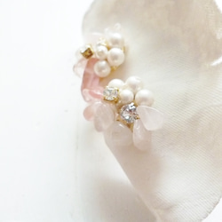 【受注生産】peach stone earring&pierce 2枚目の画像