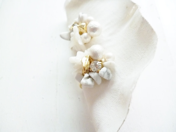 【受注生産】coral pearl earring&pierce 2枚目の画像