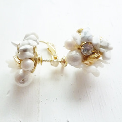 【受注生産】coral pearl earring&pierce 3枚目の画像