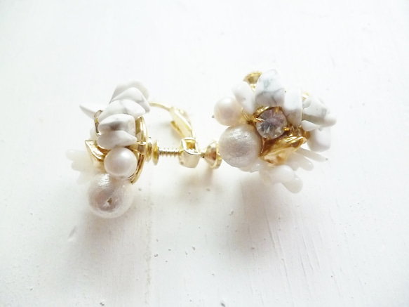 【受注生産】coral pearl earring&pierce 3枚目の画像