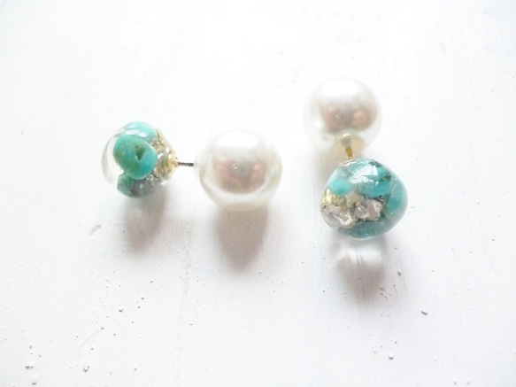 【受注生産】2way turquoise pierce 2枚目の画像