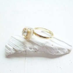 【受注生産】crystal gold pinkie ring 2枚目の画像