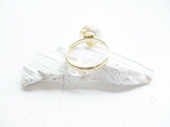 【受注生産】crystal gold pinkie ring 3枚目の画像