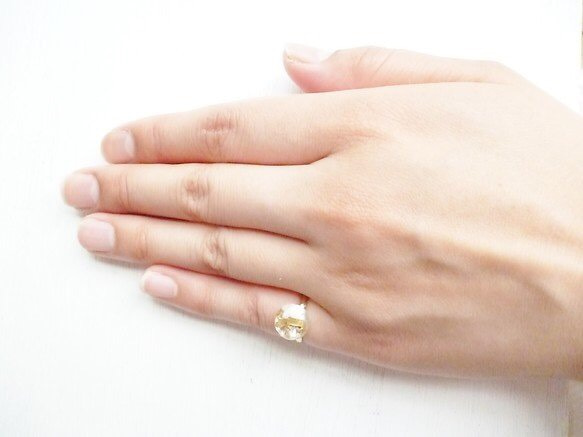 【受注生産】crystal gold pinkie ring 4枚目の画像