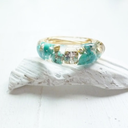 【受注生産】turquoise wire ring 1枚目の画像