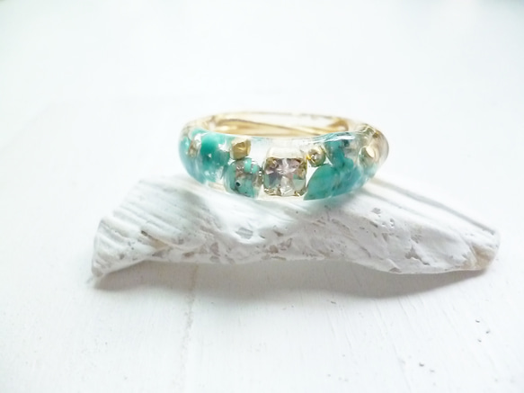 【受注生産】turquoise wire ring 1枚目の画像