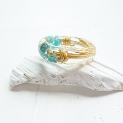 【受注生産】turquoise wire ring 2枚目の画像