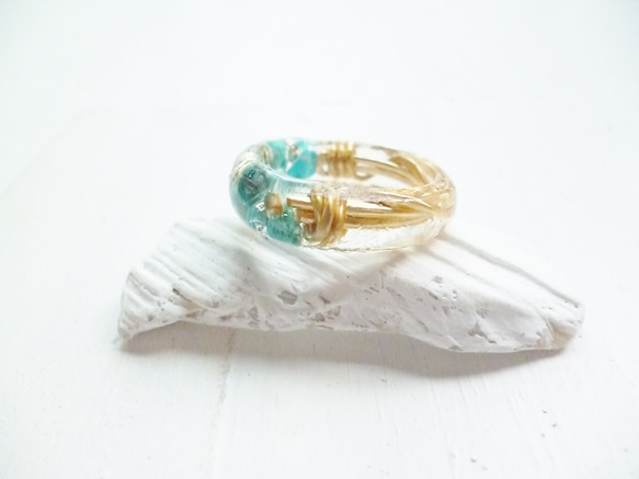 【受注生産】turquoise wire ring 2枚目の画像