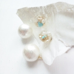【受注生産】cotton pearl × beans pierce 2枚目の画像