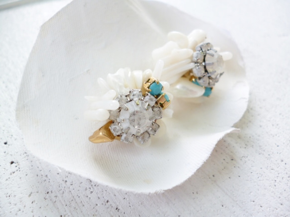 【受注生産】blue×gold pierce&earring 2枚目の画像
