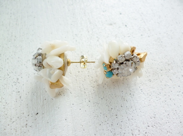 【受注生産】blue×gold pierce&earring 3枚目の画像