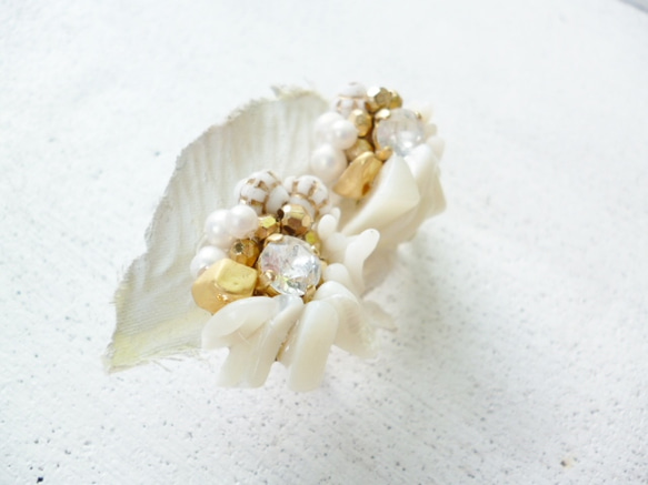 【受注生産】coral crystal Pierce＆earring 2枚目の画像