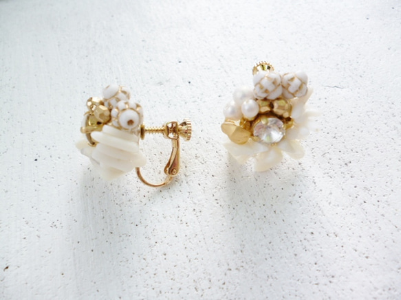 【受注生産】coral crystal Pierce＆earring 3枚目の画像