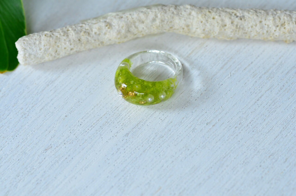 受注生産 Green Flower ring 2枚目の画像