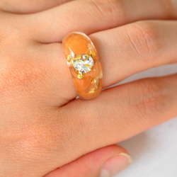 受注生産 orange stone ring 3枚目の画像