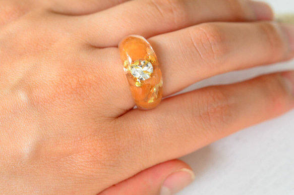 受注生産 orange stone ring 3枚目の画像