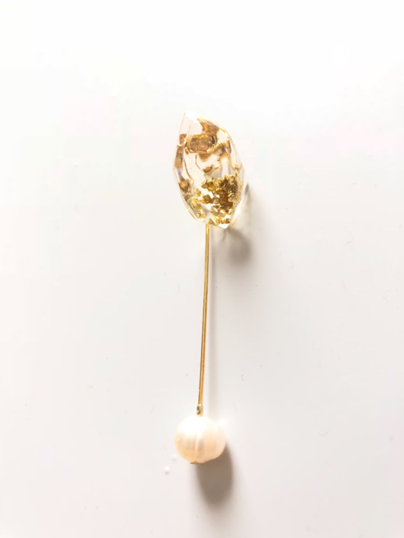gold sparkle lame pearl pierce 3枚目の画像