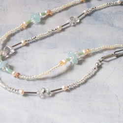 glass beads necklace(clear) 4枚目の画像