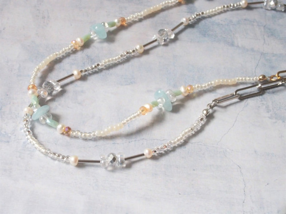 glass beads necklace(clear) 4枚目の画像