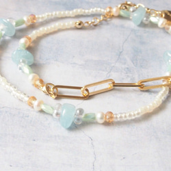 glass beads necklace(blue) 1枚目の画像