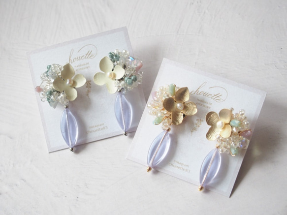 hortensia pierce/earing(white) 2枚目の画像