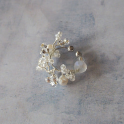 flower ear cuff(silver) 2枚目の画像