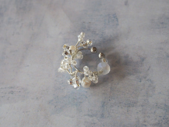 flower ear cuff(silver) 2枚目の画像