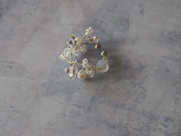 flower ear cuff(silver) 3枚目の画像