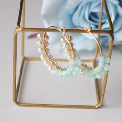 hoop earing/pierce (mint) 第2張的照片