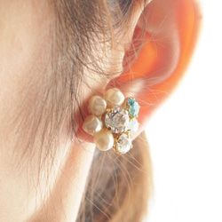 巴洛克珍珠珠寶耳環（摩卡） 第2張的照片