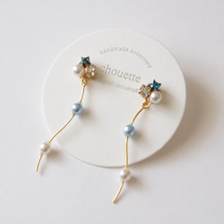 【14kgf】 star&pearl pierce　(blue) 1枚目の画像