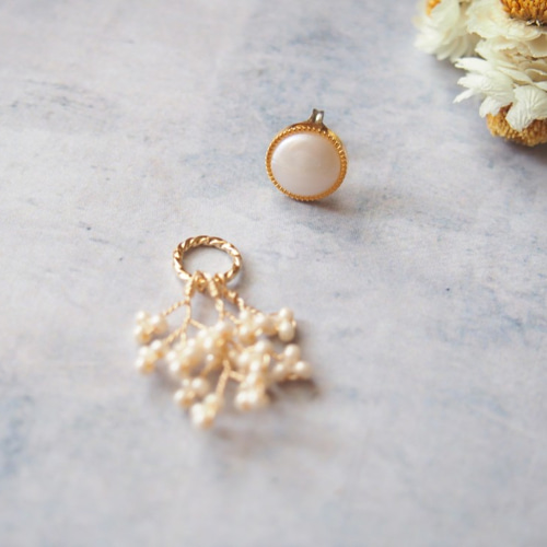 ヴィンテージボタンピアス/イヤリング ピアス（スタッド・一粒