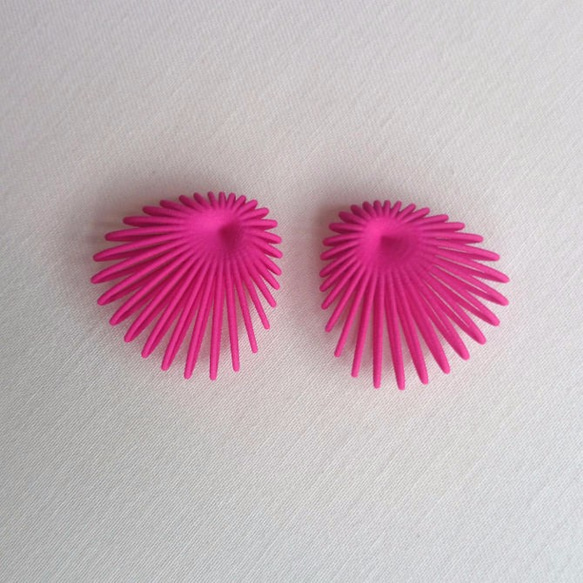 貝殼粉紅色耳環耳環 第1張的照片