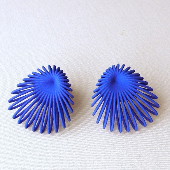 貝殼藍耳環耳環 第2張的照片