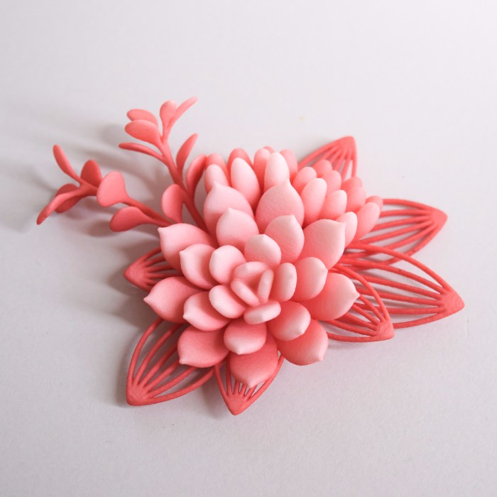 セダム　ブローチ　ピンク