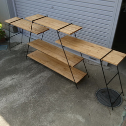 吊り下げキッチンシェルフ アンティークウッド アイアンラック