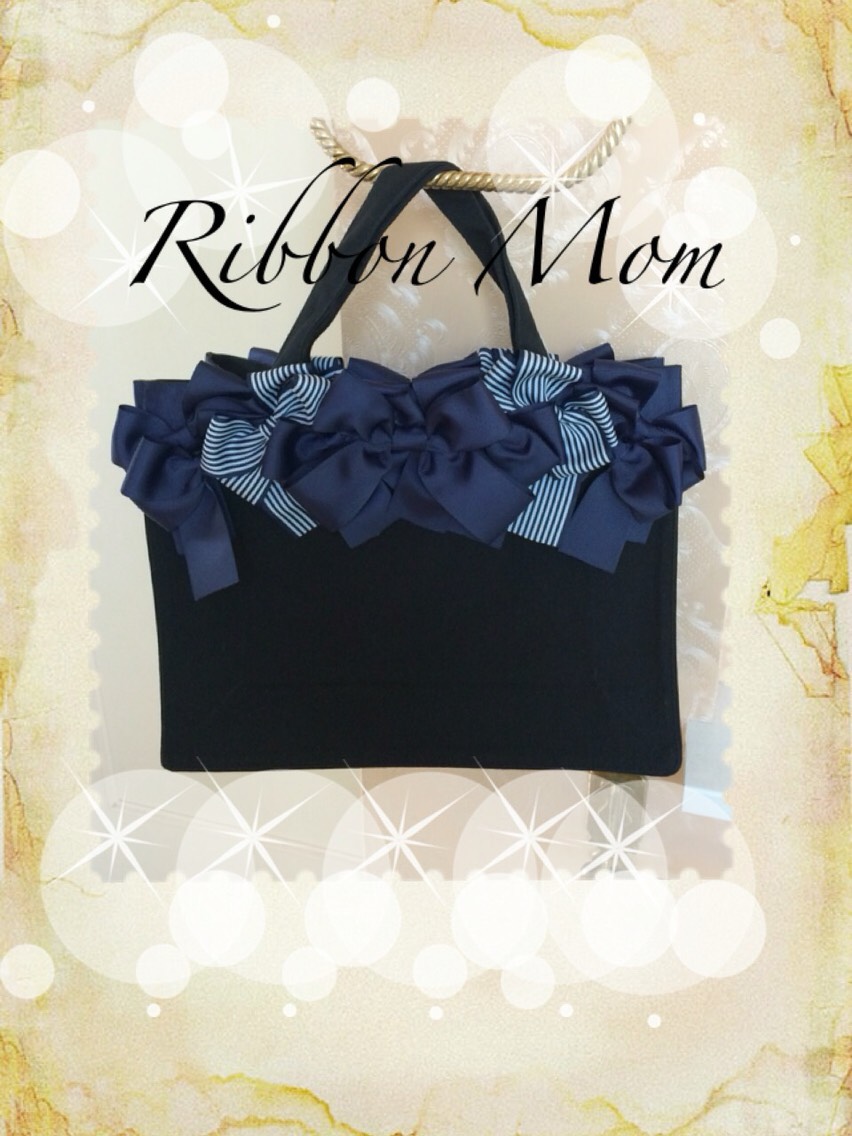 A4スクエア両面　華やか　リボンマムバック　リボン　バッグ