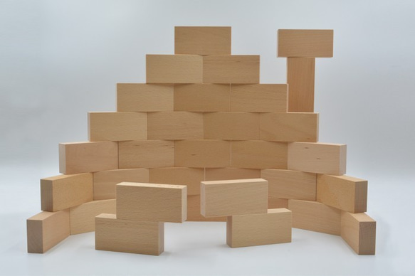 小さな大工さん 積み木 直方体が36個入ったセット 50ｍｍ基尺 日本製 名入れ 木製 知育玩具　商品名[50-36B] 2枚目の画像