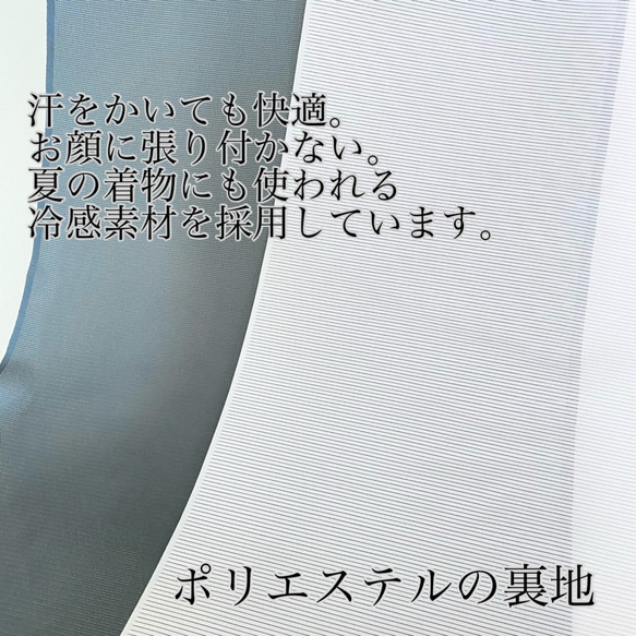 最高品質　シルクマスク　爽やか＆色白　水色シルク■2枚　入■冷感　不織布　大人〜子ども用マスク　マスクカバー一体型 6枚目の画像