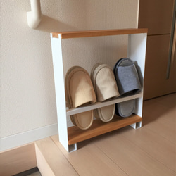 スリッパラック　３足用　ホワイト 2枚目の画像