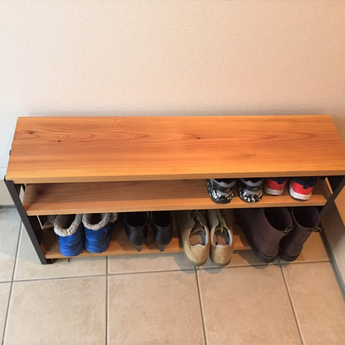 WIDE収納棚2段 ブラック（玄関収納・靴棚・本棚） 靴箱・下駄箱